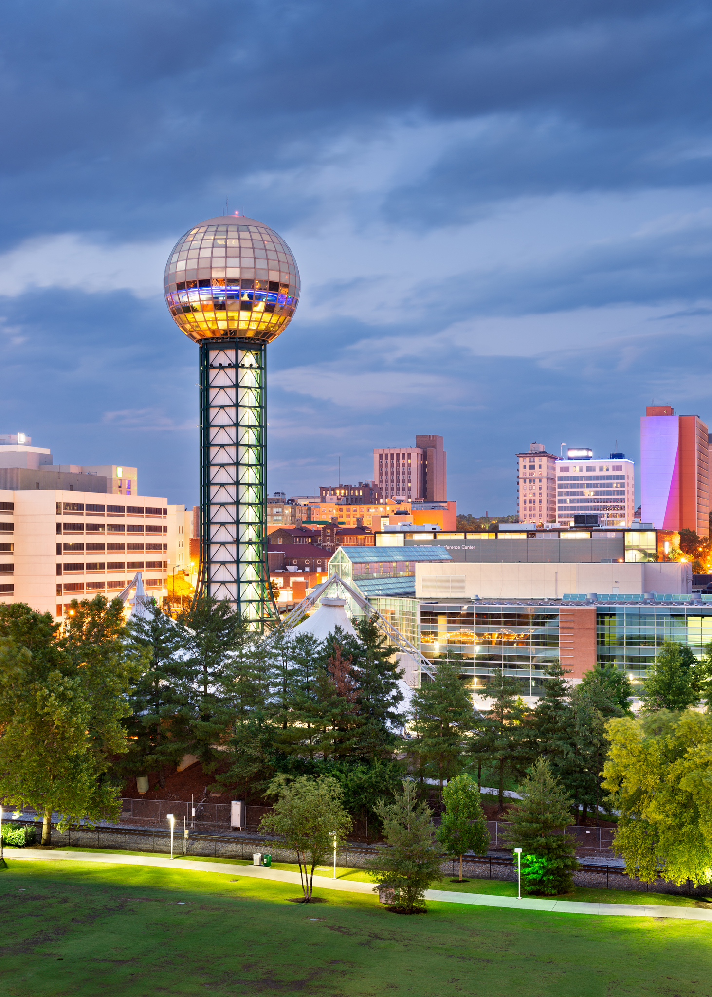 Knoxville, Tennessee, USA Downtown Skyline At Twilight